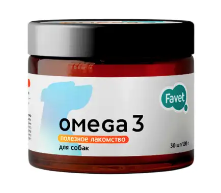 Купить favet Полезное лакомство для собак, omega 3 softchews качество шерсти 