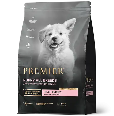 Купить premier сухой корм для щенков всех пород с индейкой