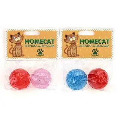 Homecat игрушка для кошек мячи пластиковые с колокольчиком